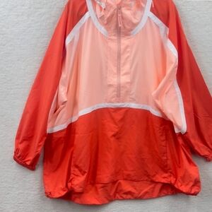#296. Free People Vibrant Orange and Pink Ski Jacket